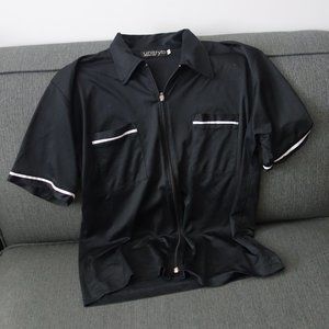 UnitryB Product USA Short Sleeve Zip Up Collared 100% Polyester Shirt Size XL